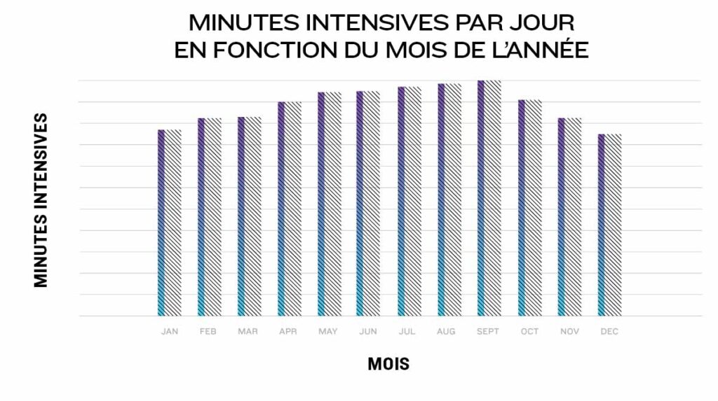 GARMIN Minutes intensives par mois de l'année