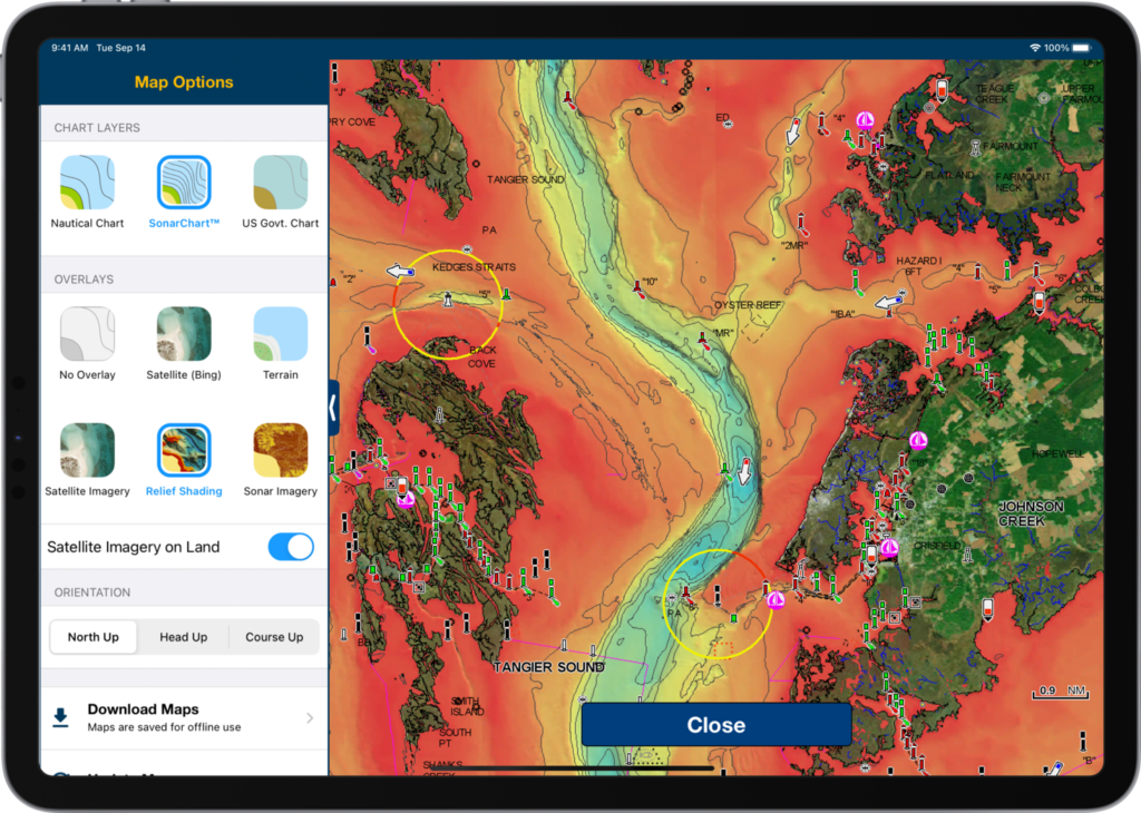Garmin Navionics Superposition de cartes Marine